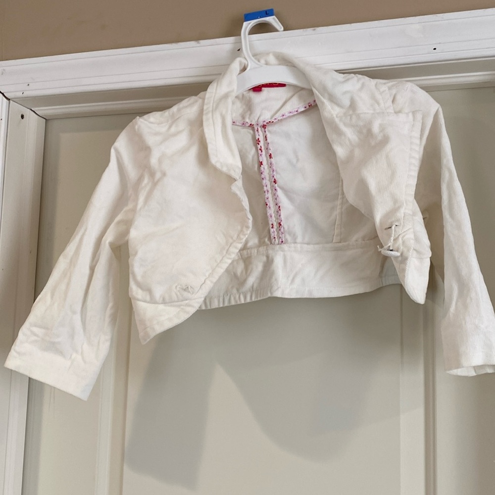 Girls size small corduroy white Crop Top blazer